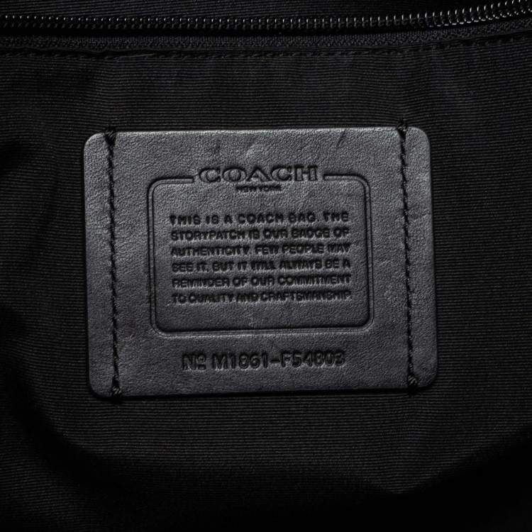 Pre Owned Coach Black Signature Coated Canvas and Leather Perry Slim Laptop Bag