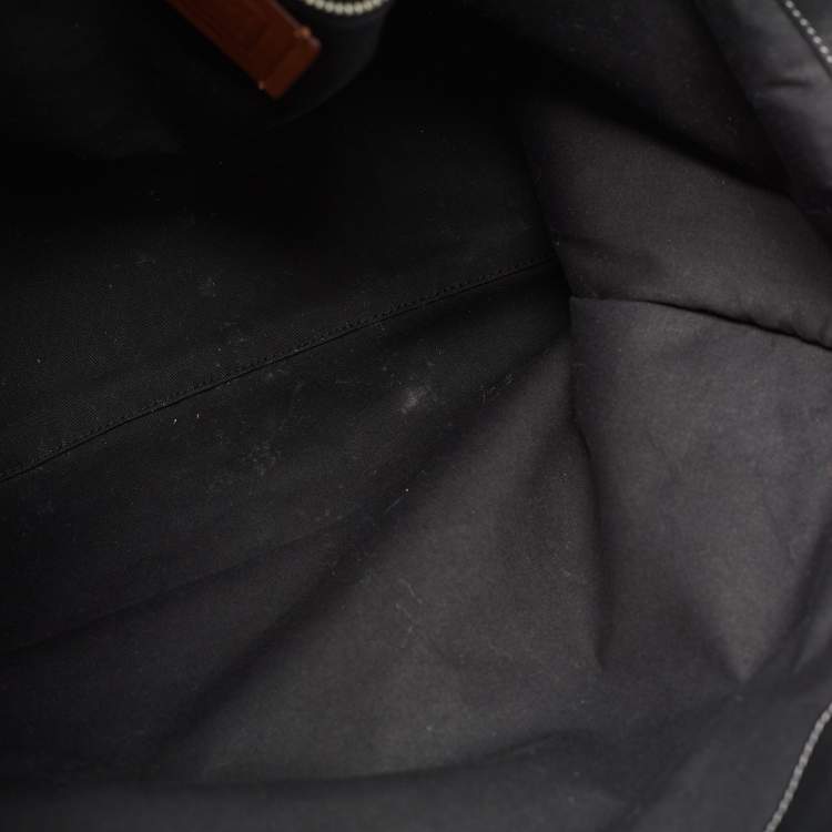 Pre Owned Coach Black Canvas And Leather With Coach Badge Field 40 Tote