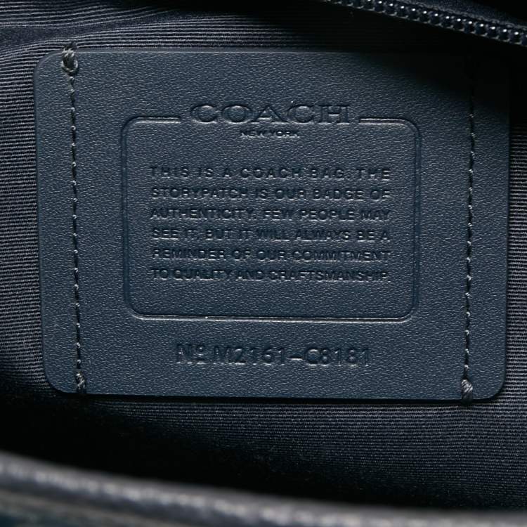Pre Owned Coach Blue Signature Canvas an Leather Hudson Messenger Bag