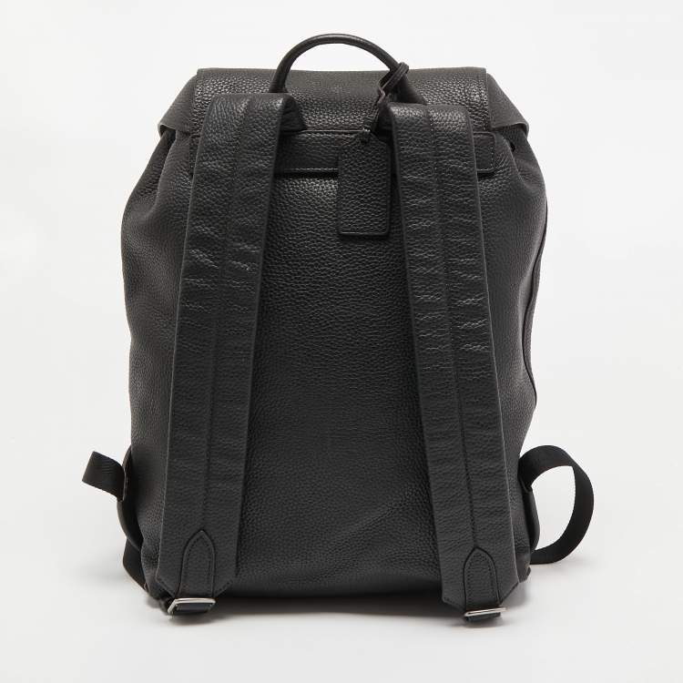 Pre Owned Coach Black Leather Manhattan Backpack 