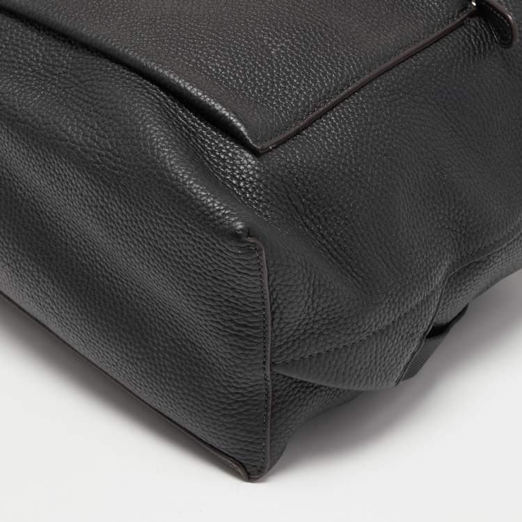 Pre Owned Coach Black Leather Manhattan Backpack 