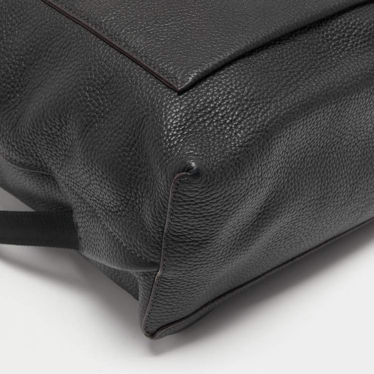 Pre Owned Coach Black Leather Manhattan Backpack 