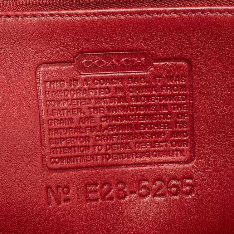 Pre Owned Coach Red Leather Lexington Briefcase Bag