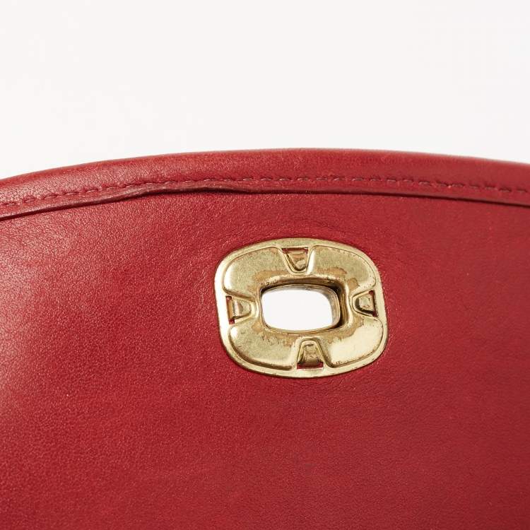 Pre Owned Coach Red Leather Lexington Briefcase Bag
