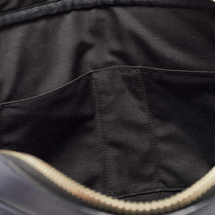 Pre Owned Coach Dark Blue Leather Perry Slim Laptop Bag
