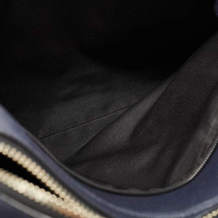 Pre Owned Coach Dark Blue Leather Perry Slim Laptop Bag