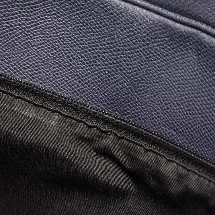 Pre Owned Coach Dark Blue Leather Perry Slim Laptop Bag