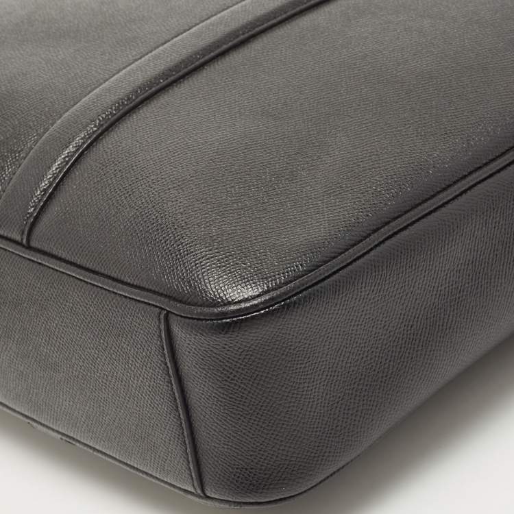 Pre Owned Coach Black Leather Perry Slim Laptop Bag