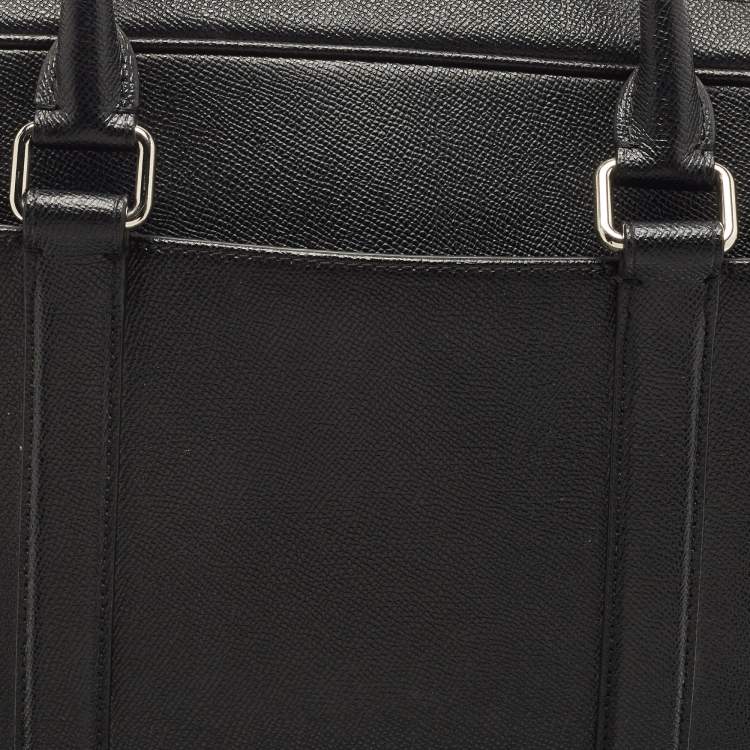 Pre Owned Coach Black Leather Perry Slim Laptop Bag