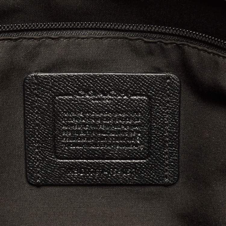 Pre Owned Coach Black Leather Perry Slim Laptop Bag