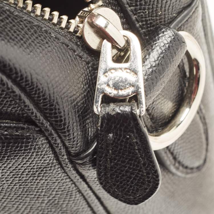 Pre Owned Coach Black Leather Perry Slim Laptop Bag