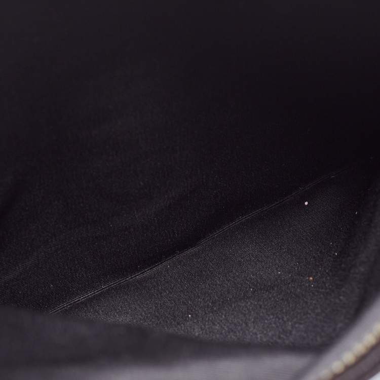 Pre Owned Coach Black/Brown Signature Coated Canvas and Leather Charles Messenger Bag