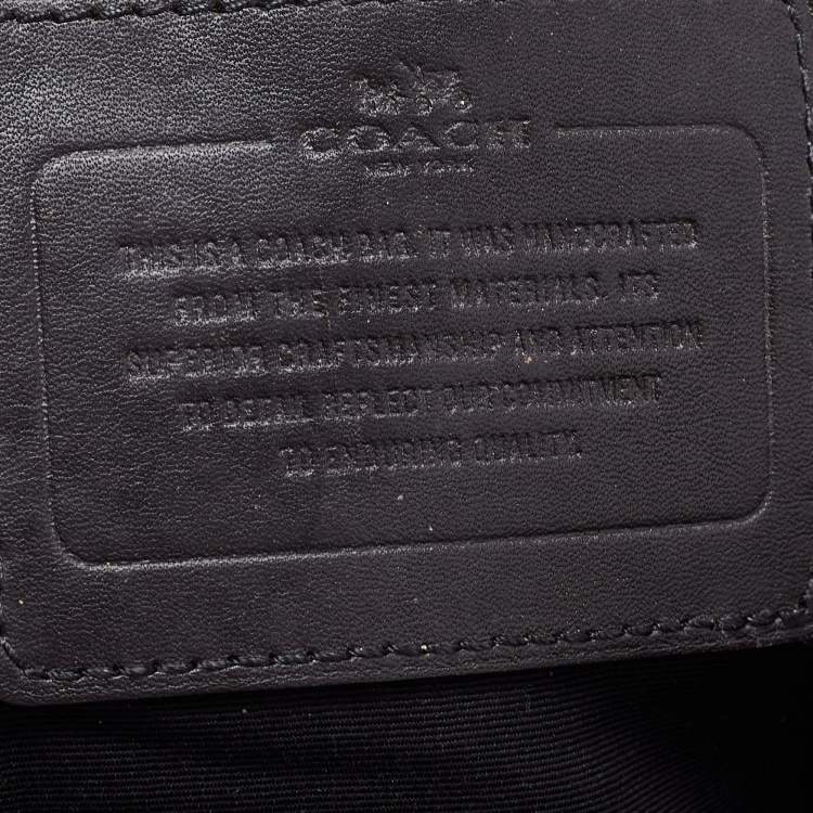 Pre Owned Coach Black/Brown Signature Coated Canvas and Leather Charles Messenger Bag
