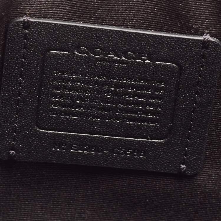 Pre Owned Coach Black/Grey Leather and Signature Coated Canvas Holden Crossbody Bag