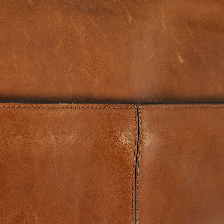 Pre Owned Coach Tan Leather Metropolitan Courier Messenger Bag
