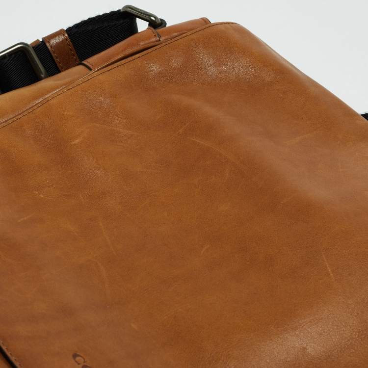 Pre Owned Coach Tan Leather Metropolitan Courier Messenger Bag
