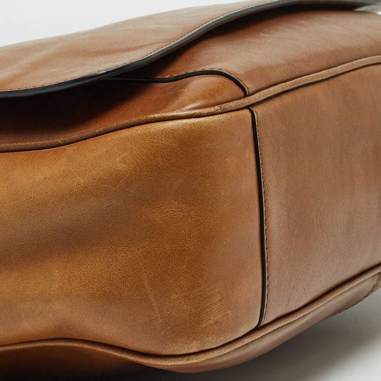 Pre Owned Coach Tan Leather Metropolitan Courier Messenger Bag