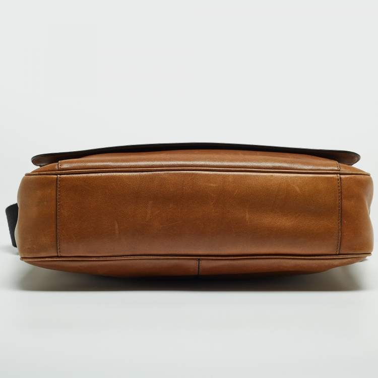 Pre Owned Coach Tan Leather Metropolitan Courier Messenger Bag