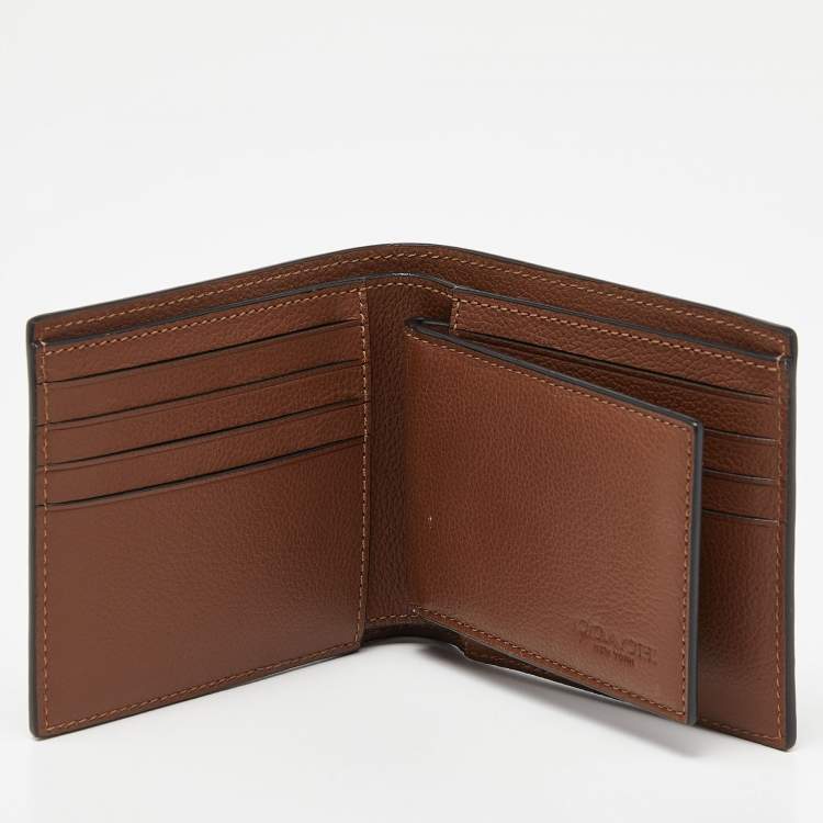 Pre Owned Coach Brown Leather Bifold Wallet