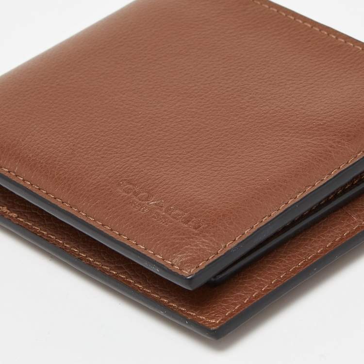 Pre Owned Coach Brown Leather Bifold Wallet