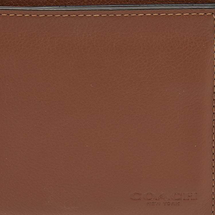 Pre Owned Coach Brown Leather Bifold Wallet