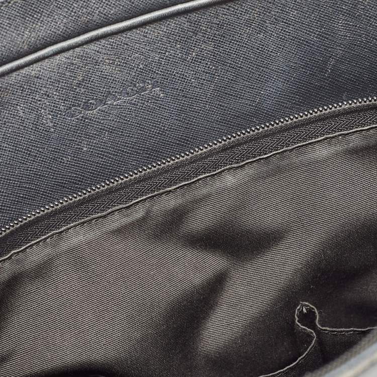 Pre Owned Coach Black Leather Metropolitan Briefcase/Laptop Bag