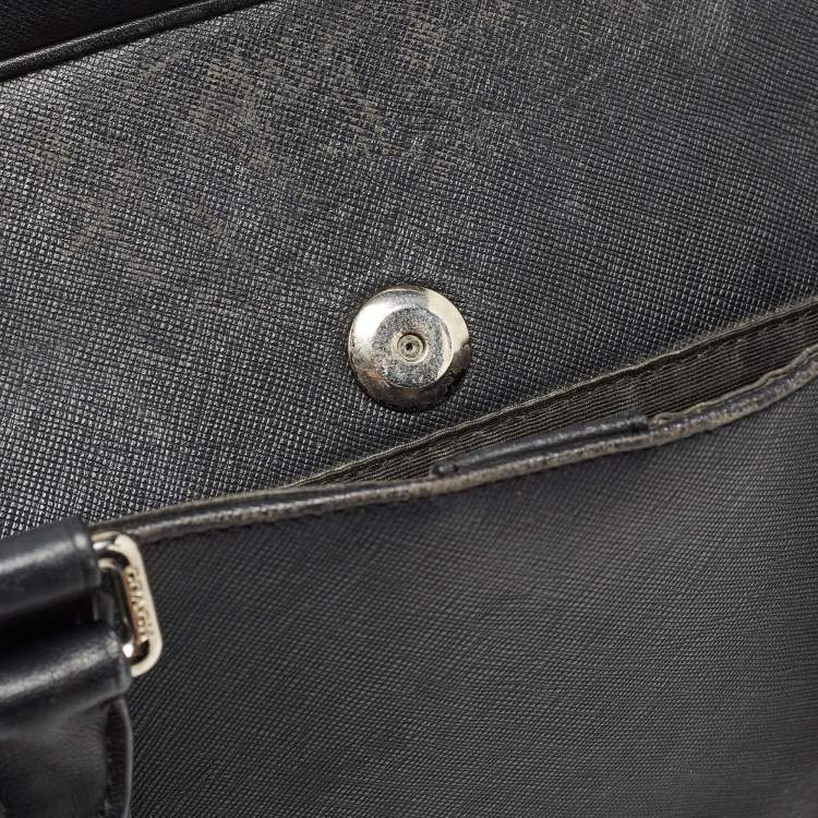 Pre Owned Coach Black Leather Metropolitan Briefcase/Laptop Bag