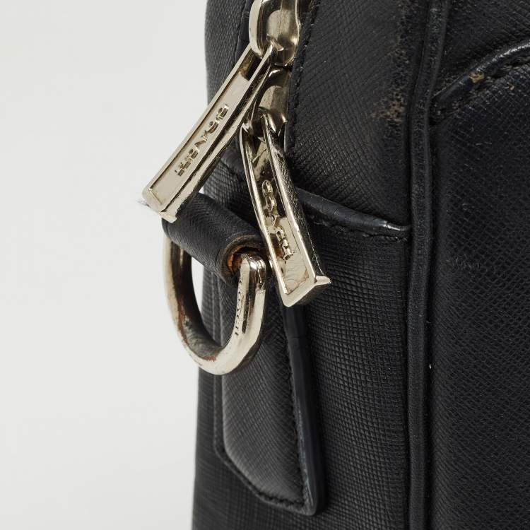 Pre Owned Coach Black Leather Metropolitan Briefcase/Laptop Bag