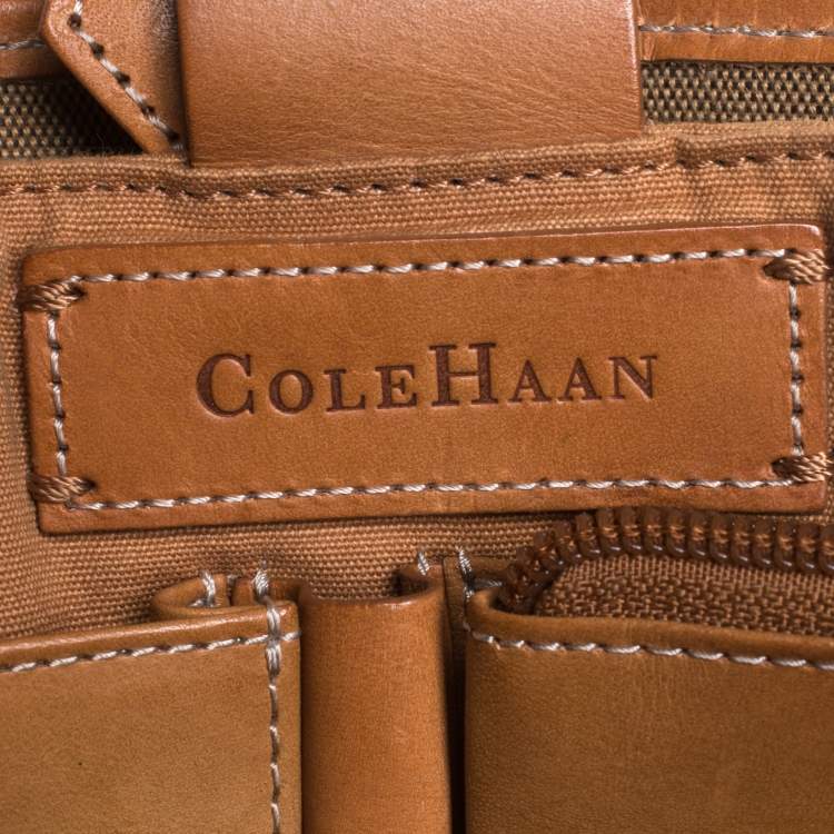 Pre Owned Cole Haan Brown Canvas Messenger Bag