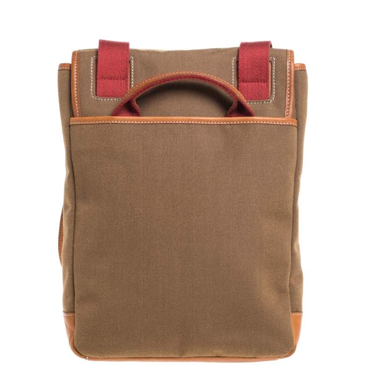 Pre Owned Cole Haan Brown Canvas Messenger Bag
