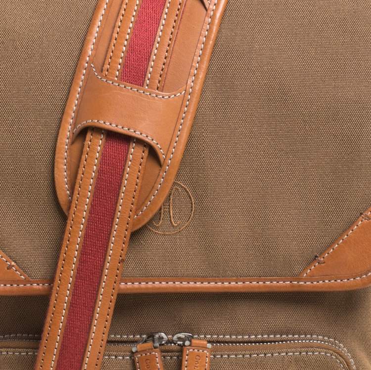 Pre Owned Cole Haan Brown Canvas Messenger Bag