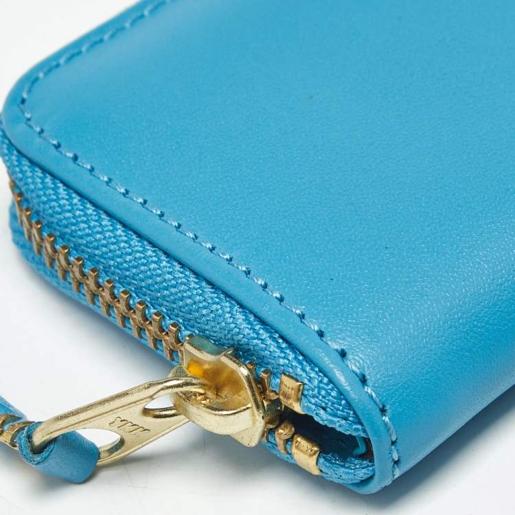 Pre Owned Comme des Garcons Blue Leather Coin Purse