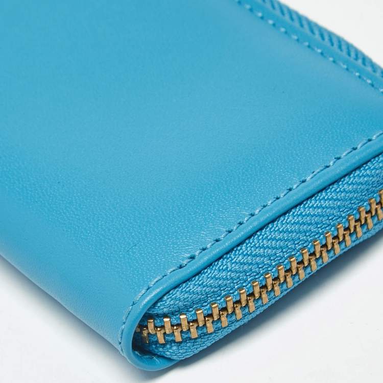 Pre Owned Comme des Garcons Blue Leather Coin Purse