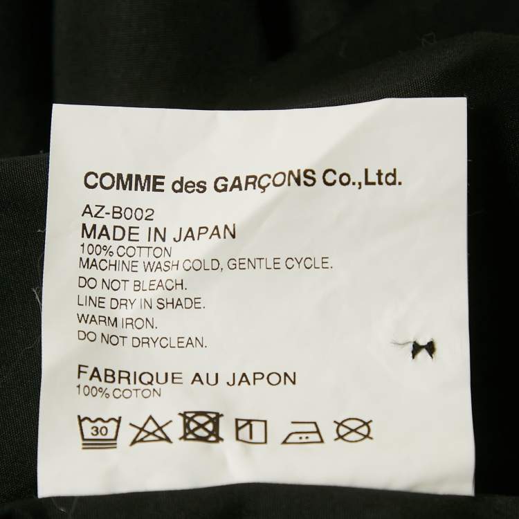 Pre Owned Comme des Garcons Black Cotton Heart Applique Detail Shirt S