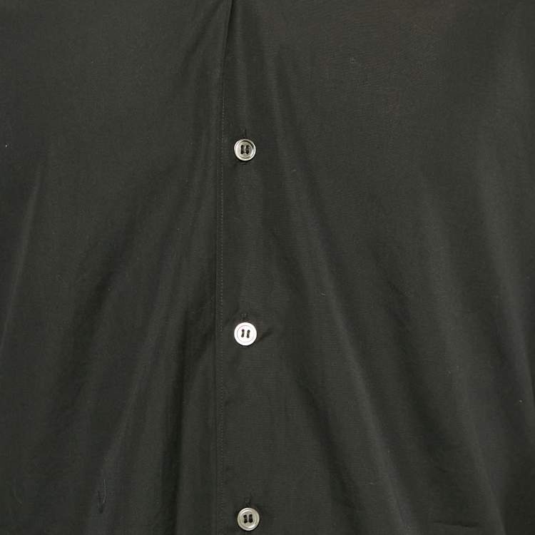 Pre Owned Comme des Garcons Black Cotton Heart Applique Detail Shirt S