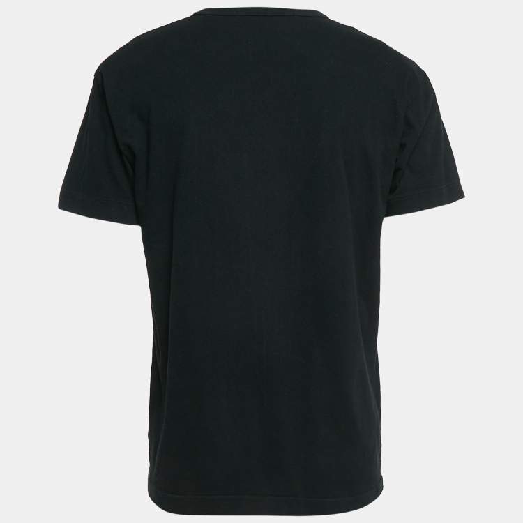 Pre Owned Comme des Garcons Play Black Heart Applique Cotton Jersey T-Shirt XL