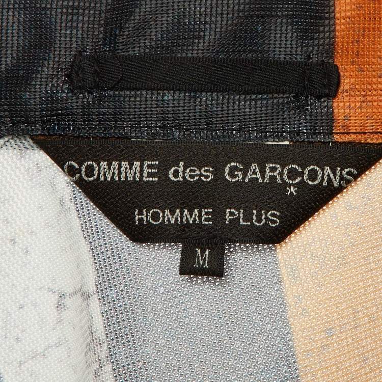 Pre Owned Comme des Garcons Homme Plus Multicolor Striped Mesh Long Jaacket M
