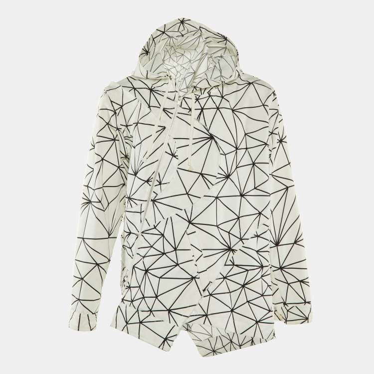 Pre Owned Comme des Garcons Homme Plus White Geometric Crepe Jacket M
