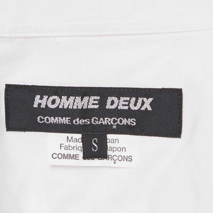 Pre Owned Comme des Garcons White Patch Work Cotton Shirt S