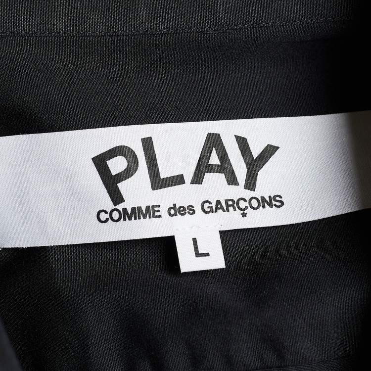 Pre Owned Comme des Garçons Play Black Heart Applique Shirt L
