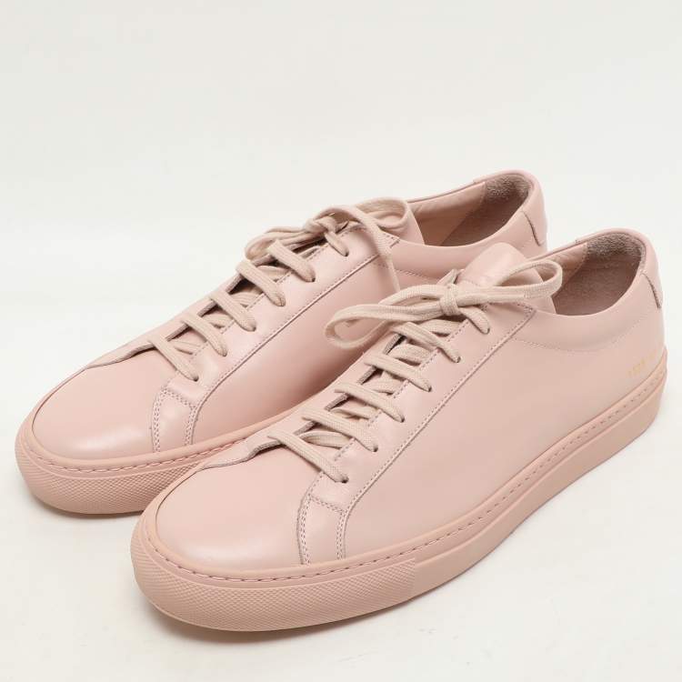 Pre Owned Common Projects Pink Leather Achilles Low Top Sneakers Size 43