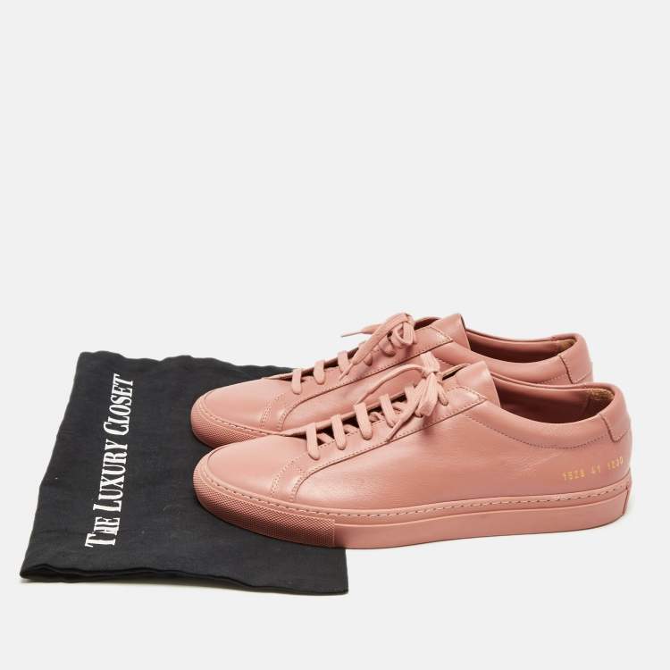 Pre Owned Common Projects Pink Leather Achilles Low Top Sneakers Size 41