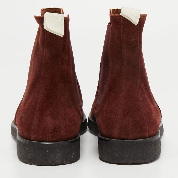 Pre Owned Common Projects Brown Suede Chelsea Boots Size 41