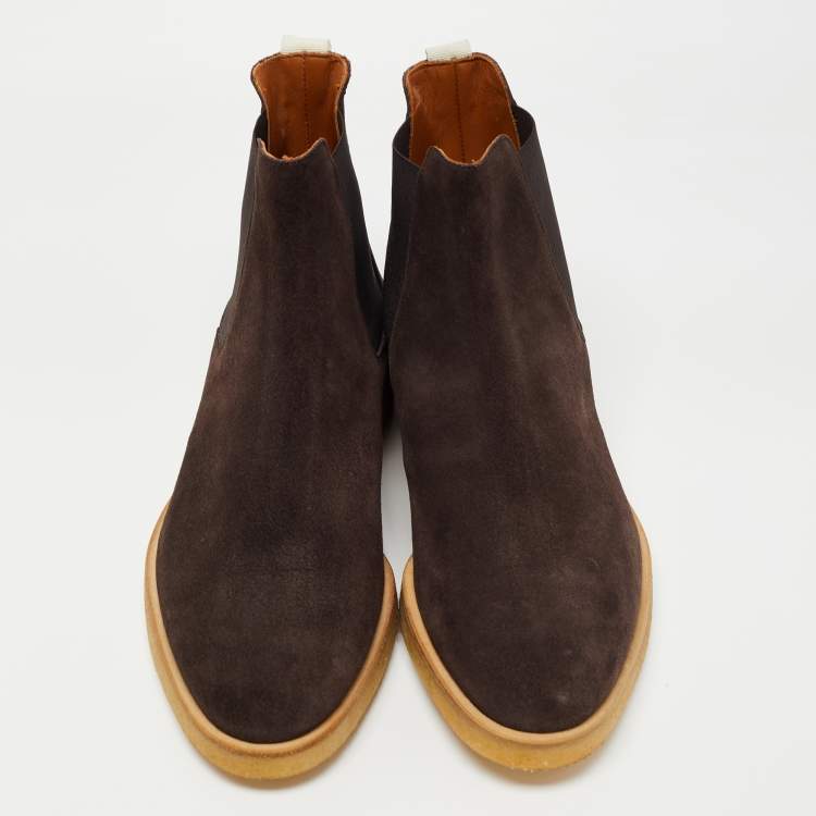 Pre Owned Common Projects Dark Brown Suede Chelsea Boots Size 41