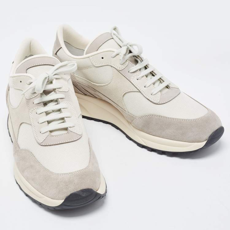 Pre Owned Common Projects Grey Suede and Mesh Sneakers Size 42
