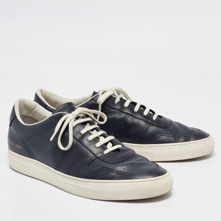 Pre Owned Common Projects Navy Blue Leather Bumby Lace Up Sneakers Size 44