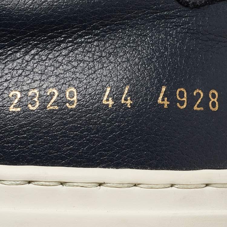 Pre Owned Common Projects Navy Blue Leather Bumby Lace Up Sneakers Size 44