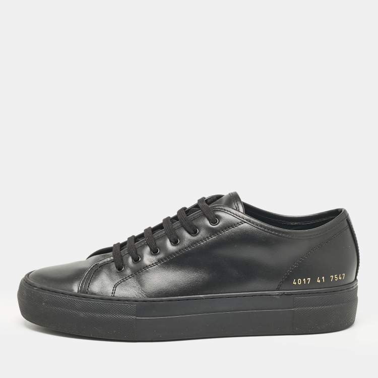 Common Projects Black Leather Achilles Lace Up Sneakers Size 41 Common Projects TLC