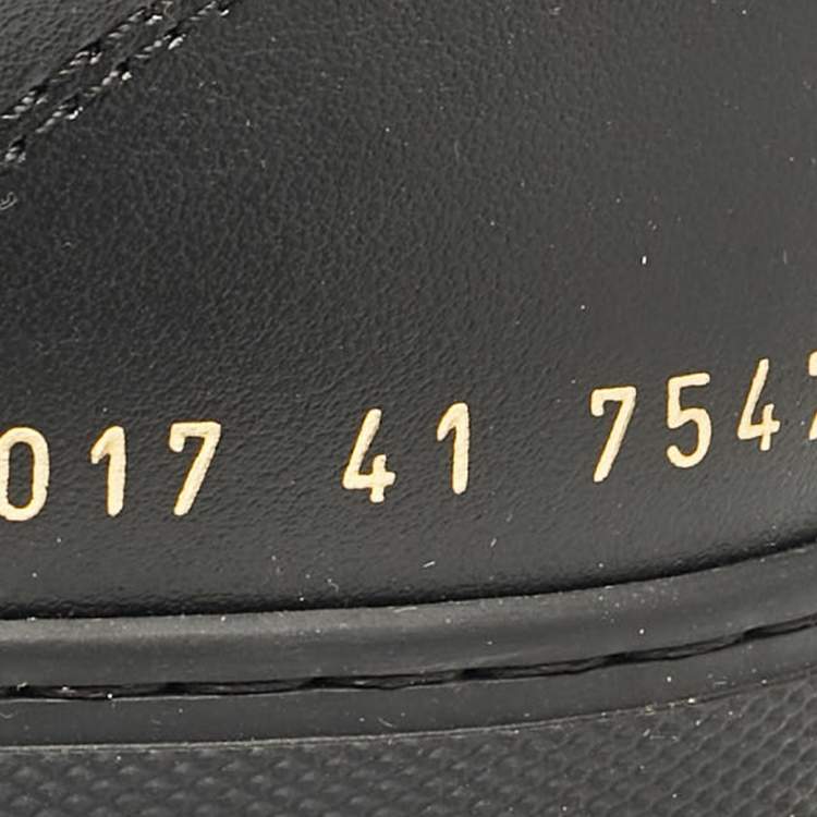 Pre Owned Common Projects Black Leather Achilles Lace Up Sneakers Size 41