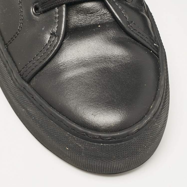 Pre Owned Common Projects Black Leather Achilles Lace Up Sneakers Size 41